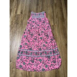 J.Jill women's dreamscape border print sleeveless floral maxi‎ dress